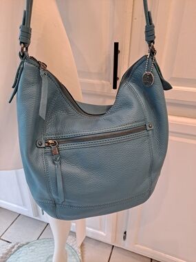 The Sak Sequoia Teal Blue Pebbled Leather Relaxed Hobo Bag LNWOT